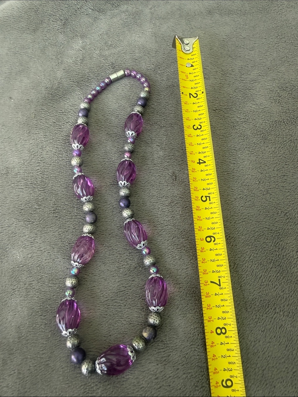 Purple Bead Statement Necklace - Women Jewelry